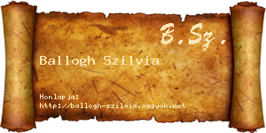 Ballogh Szilvia névjegykártya