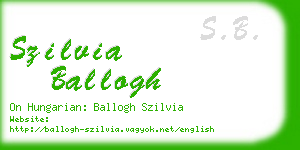szilvia ballogh business card